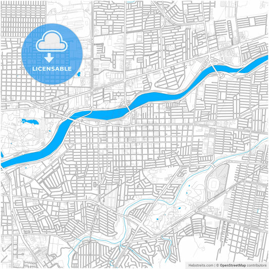 Guadalupe, Nuevo León, Mexico, city map with high resolution roads.