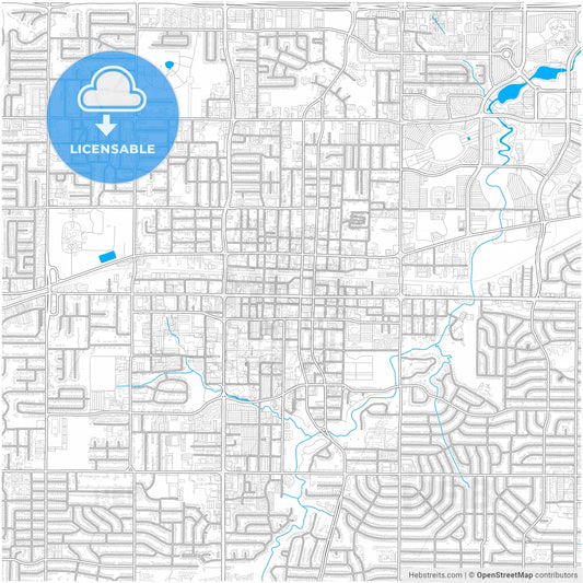 Arlington, Texas, United States, city map with high resolution roads.