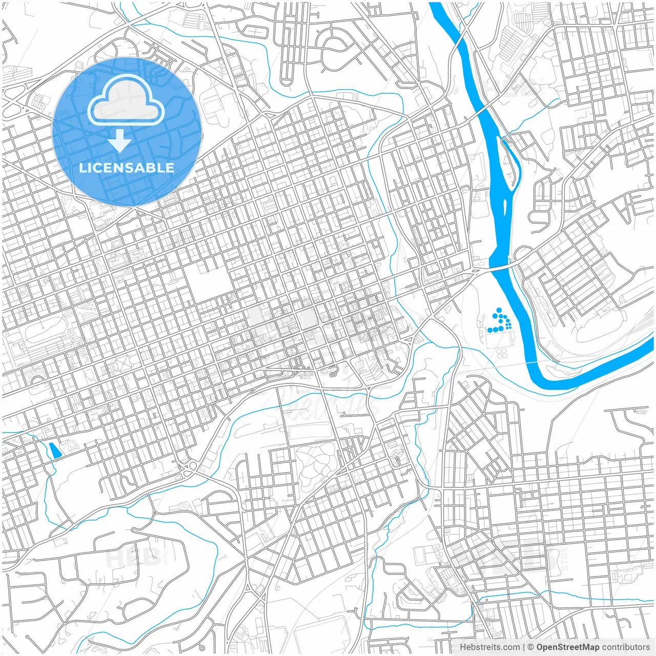 Allentown, Pennsylvania, United States, city map with high resolution roads.