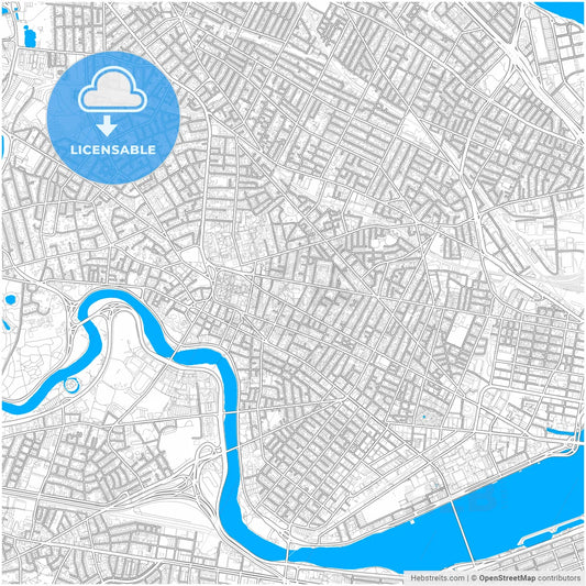 Cambridge, Massachusetts, United States, city map with high resolution roads.