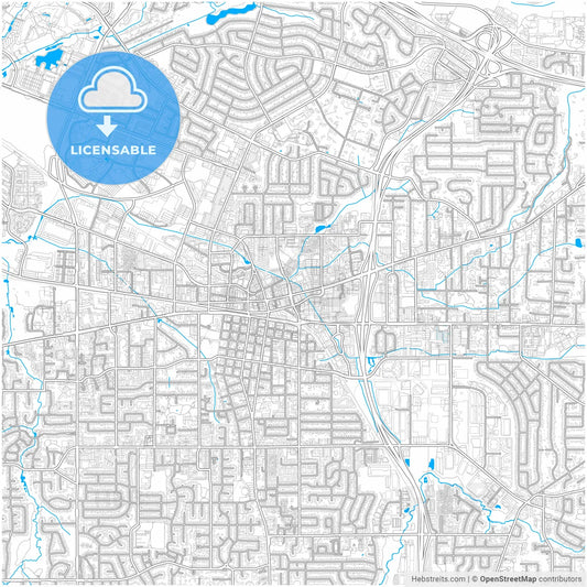 Beaverton, Oregon, United States, city map with high resolution roads.