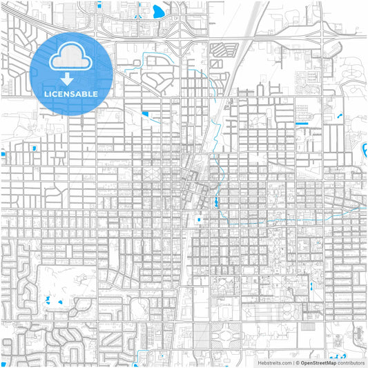 Champaign, Illinois, United States, city map with high resolution roads.