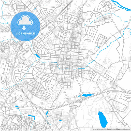 Frederick, Maryland, United States, city map with high resolution roads.