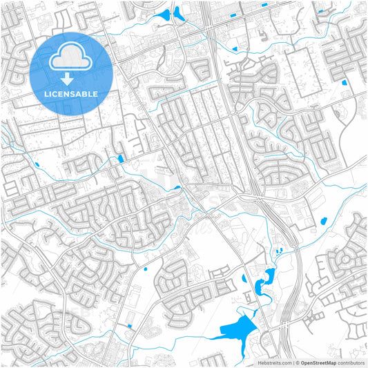 Cedar Park, Texas, United States, city map with high resolution roads.
