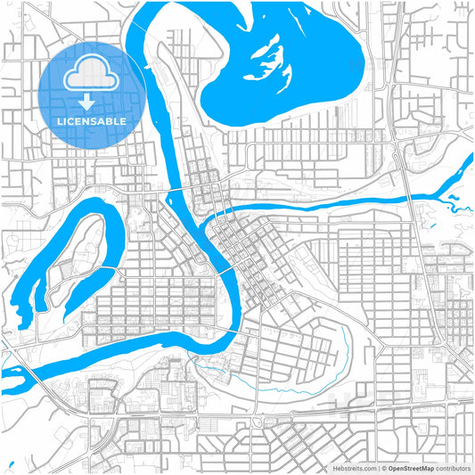 Eau Claire, Wisconsin, United States, city map with high resolution roads.
