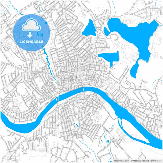 Haverhill, Massachusetts, United States, city map with high resolution roads.