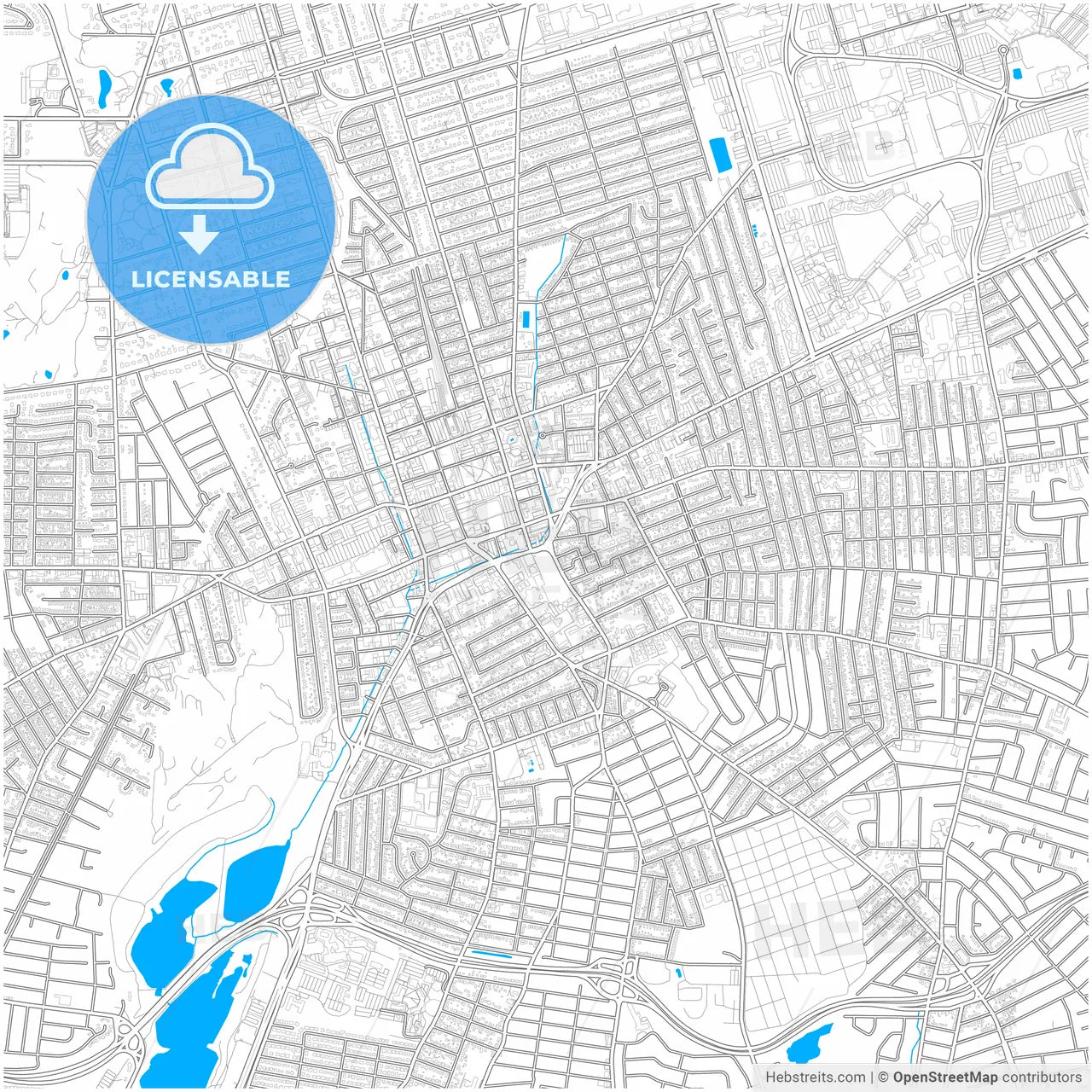 Hempstead, New York, United States, city map with high resolution roads.