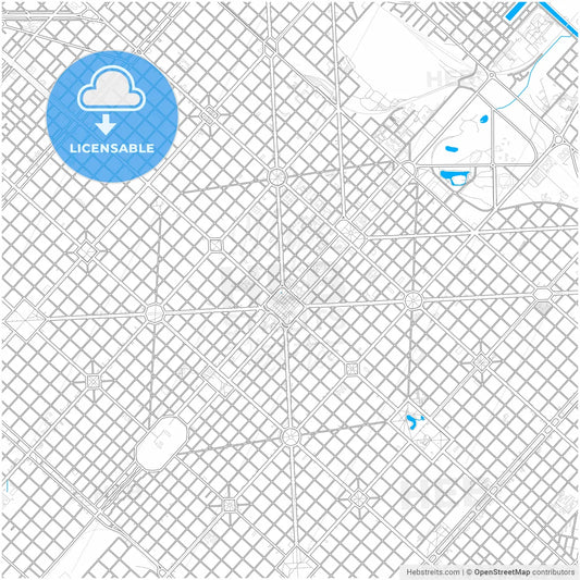 La Plata, Argentina, city map with high resolution roads.