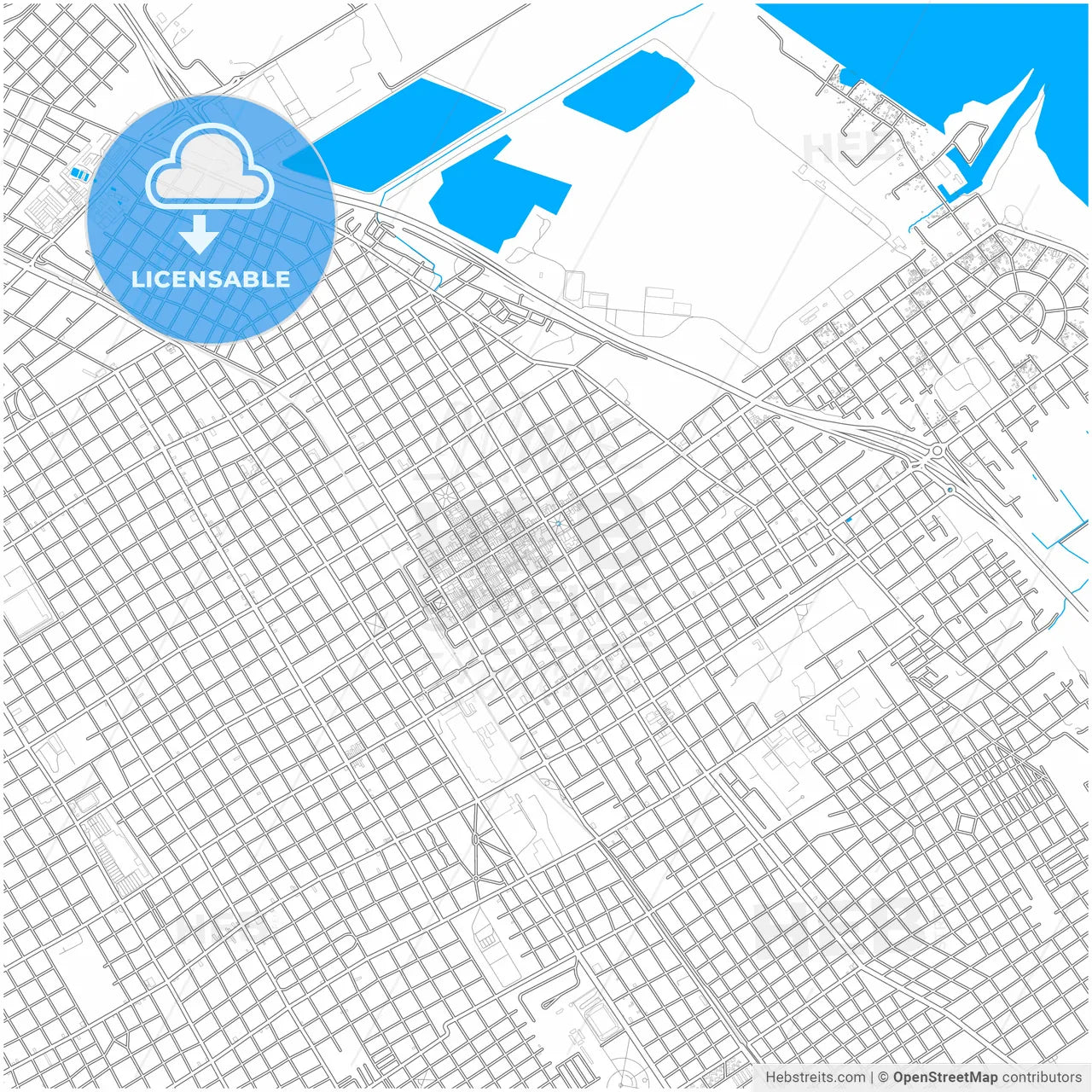 Quilmes, Argentina, city map with high resolution roads.