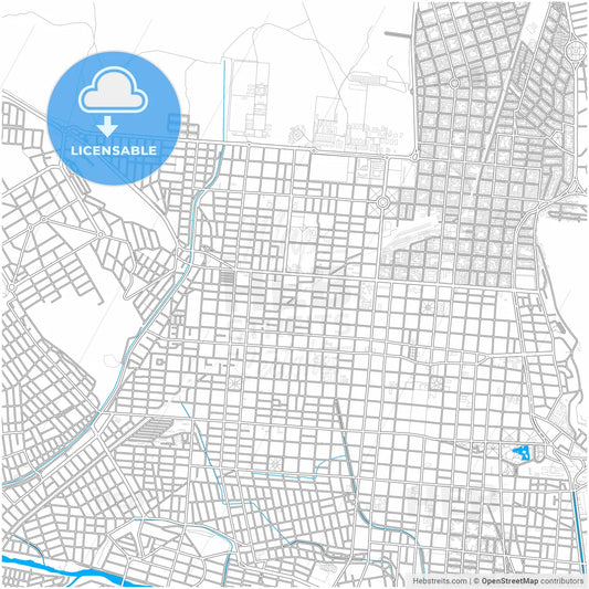 Salta, Argentina, city map with high resolution roads.