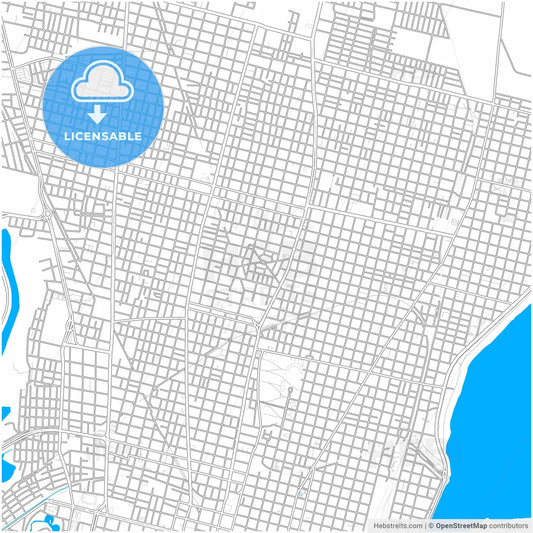 Santa Fe de la Vera Cruz, Argentina, city map with high resolution roads.