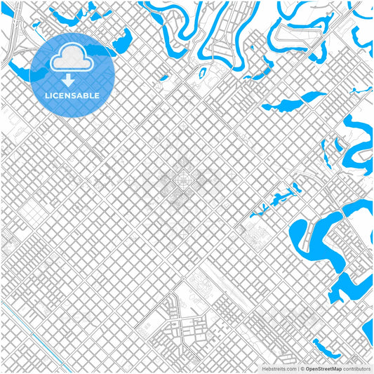 Resistencia, Argentina, city map with high resolution roads.