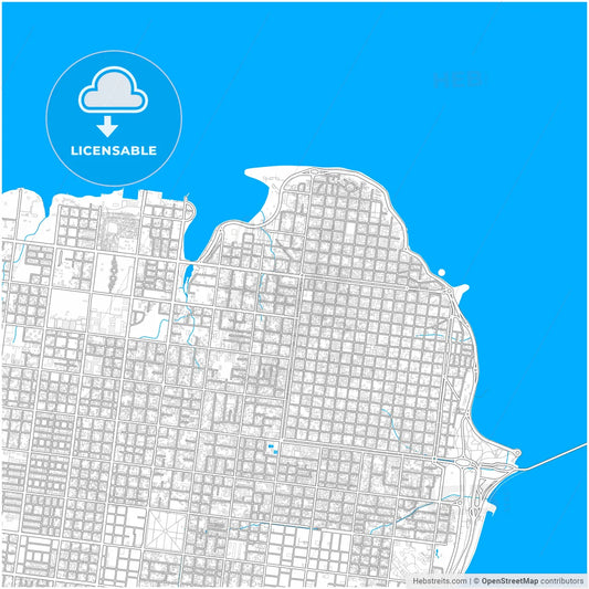 Posadas, Argentina, city map with high resolution roads.