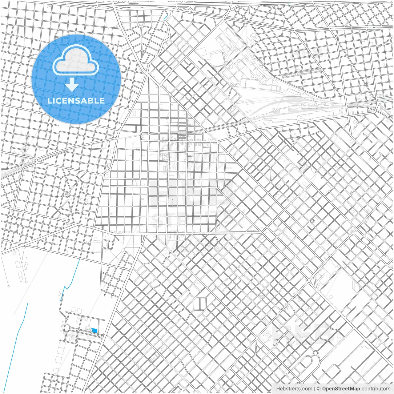 Moron, Argentina, city map with high resolution roads.