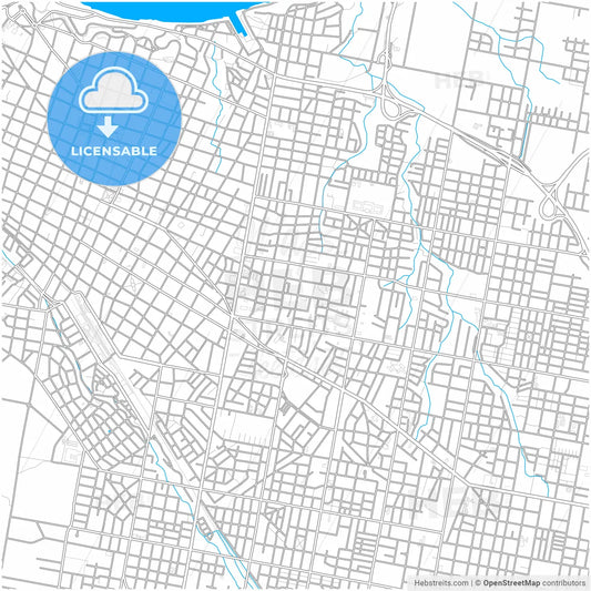 Parana, Argentina, city map with high resolution roads.