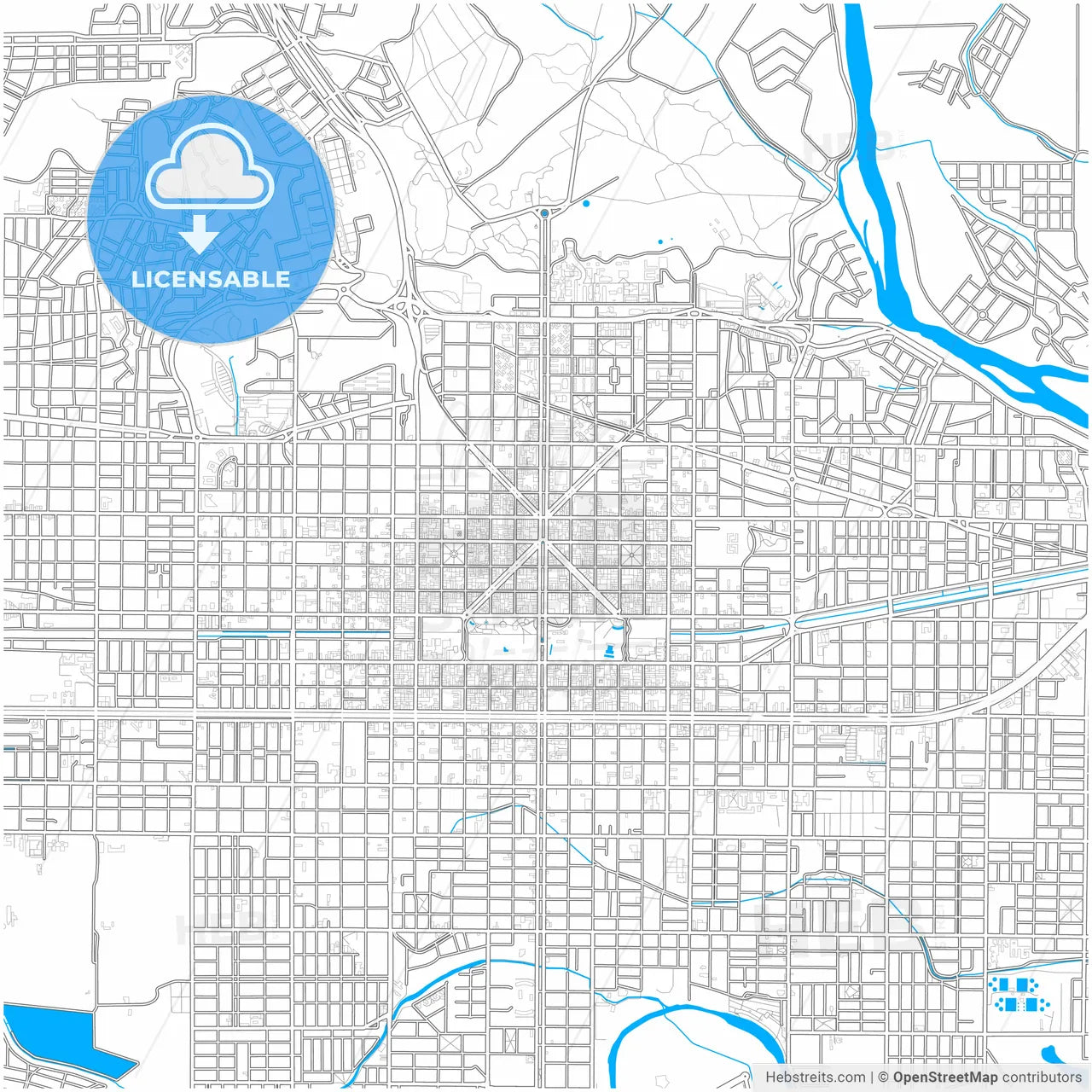Neuquen, Argentina, city map with high resolution roads.