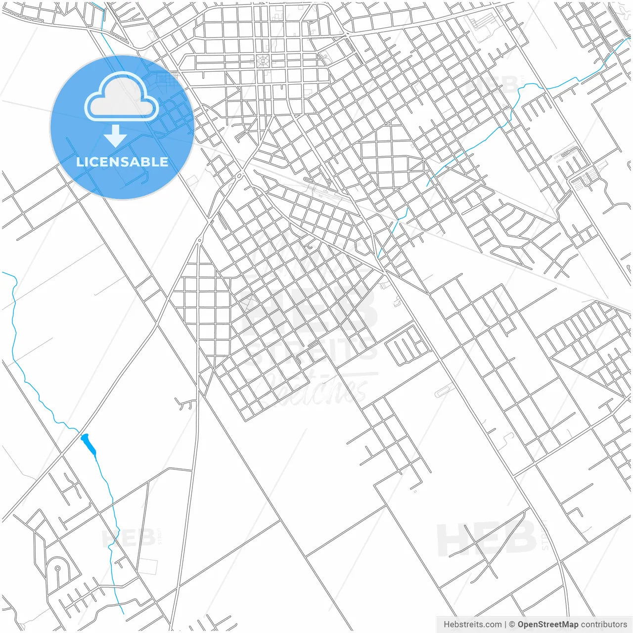 Pilar, Argentina, city map with high resolution roads.