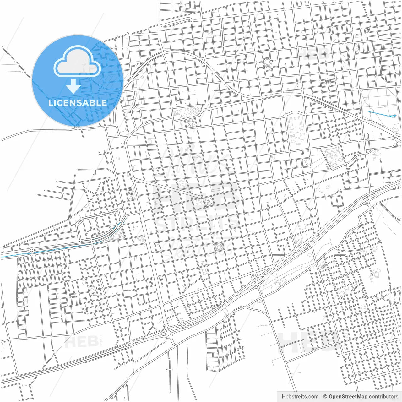 San Luis, Argentina, city map with high resolution roads.