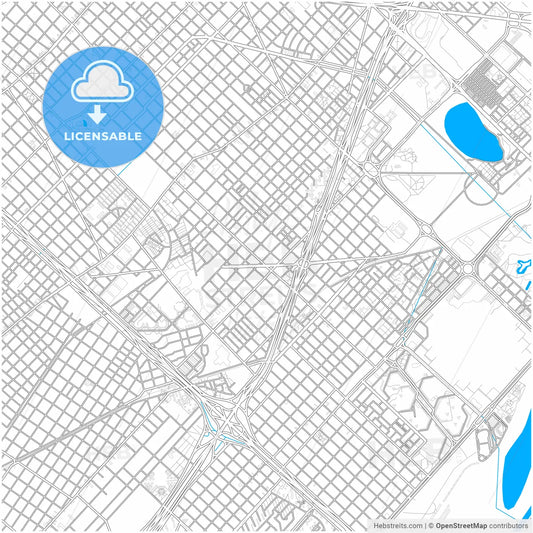 Villa Lugano, Argentina, city map with high resolution roads.