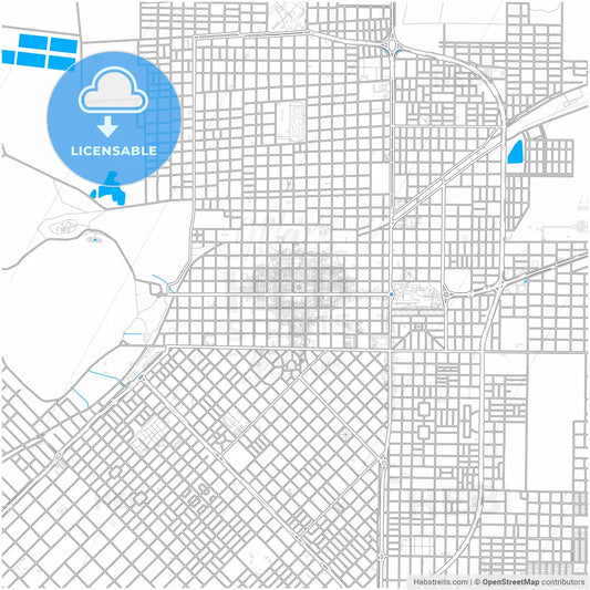 Santa Rosa, Argentina, city map with high resolution roads.