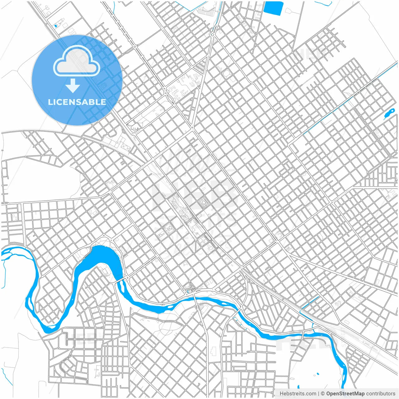 Villa Maria, Argentina, city map with high resolution roads.