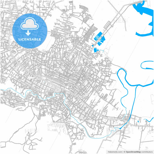 Langsa, Aceh, Indonesia, city map with high resolution roads.