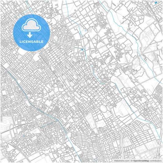 Ageo, Saitama, Japan, city map with high resolution roads.