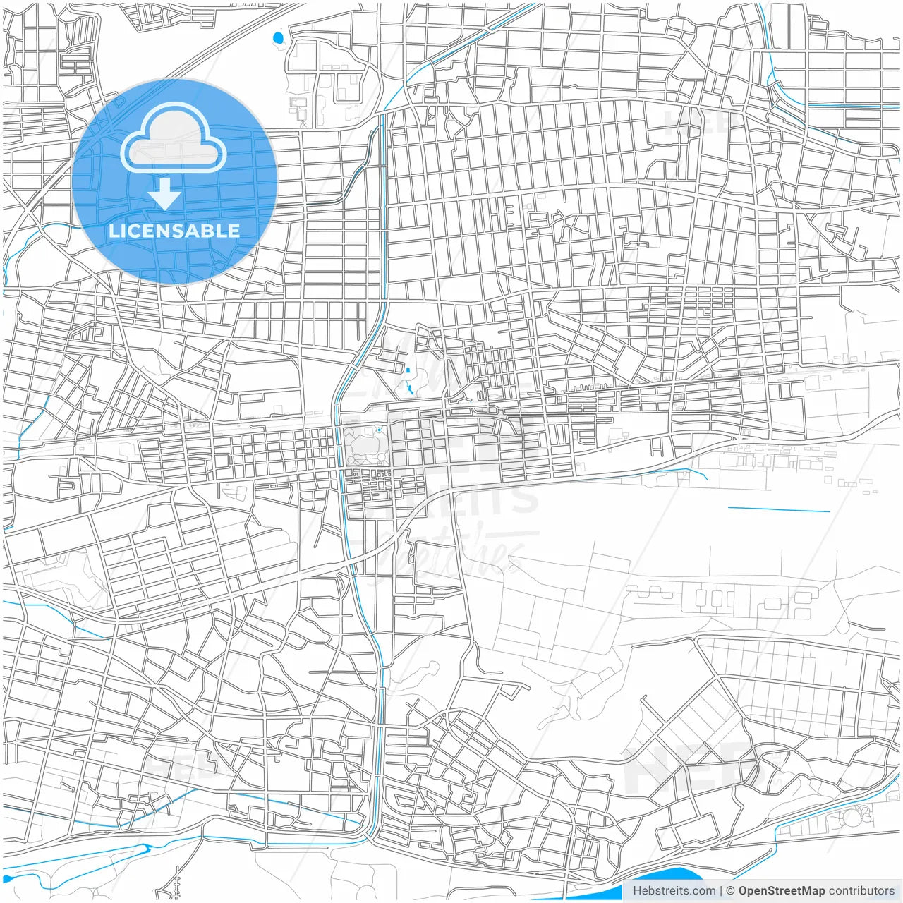 Kakamigahara, Gifu, Japan, city map with high resolution roads.