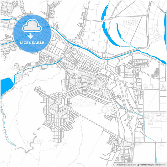 Gumi, North Gyeongsang, South Korea, city map with high resolution roads.