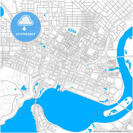 Perth, Western Australia, Australia, city map with high resolution roads.