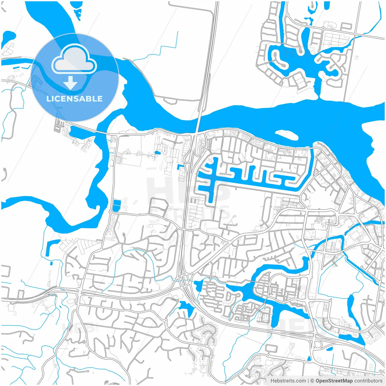 Sunshine Coast, Queensland, Australia, city map with high resolution roads.