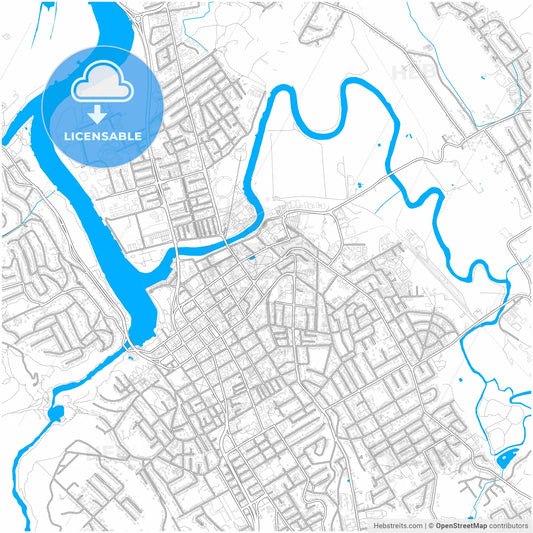 Launceston, Tasmania, Australia, city map with high resolution roads.
