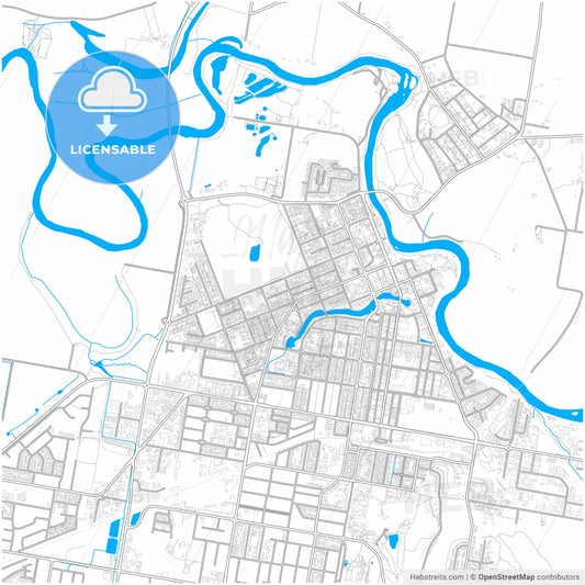 Wagga Wagga, New South Wales, Australia, city map with high resolution roads.