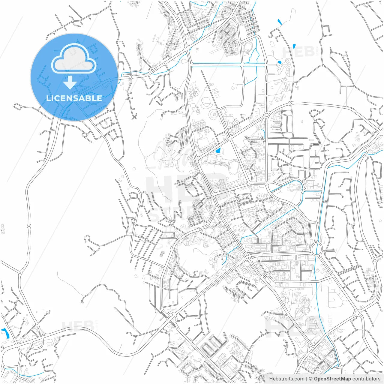 Port Moresby, National Capital District, Papua New Guinea, city map with high resolution roads.