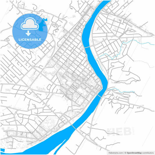 Whanganui, New Zealand, city map with high resolution roads.
