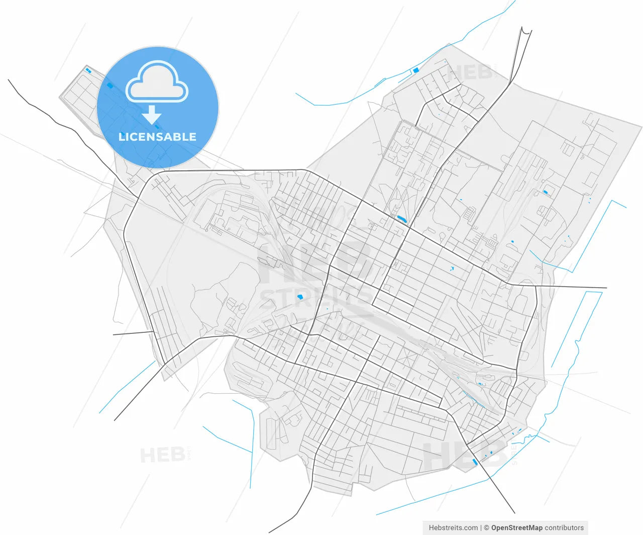 Asipovichy, Rajon, Belarus, high resolution vector map - Instant download PDF and JPG