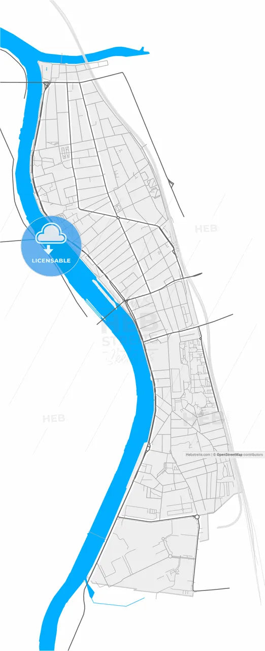 Alfortville, Val-de-Marne, France, high resolution vector map - Instant download PDF and JPG