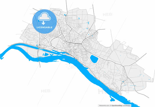 Geesthacht, Schleswig-Holstein, Germany, high resolution vector map - Instant download PDF and JPG