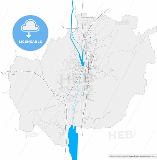 Curtea de Argeș, Argeș, Romania, high resolution vector map - Instant download PDF and JPG