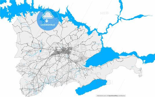Elâzığ, Elâzığ, Turkey, high resolution vector map - Instant download PDF and JPG