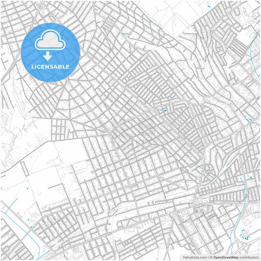 Érd, Pest, Hungary, city map with high resolution roads.