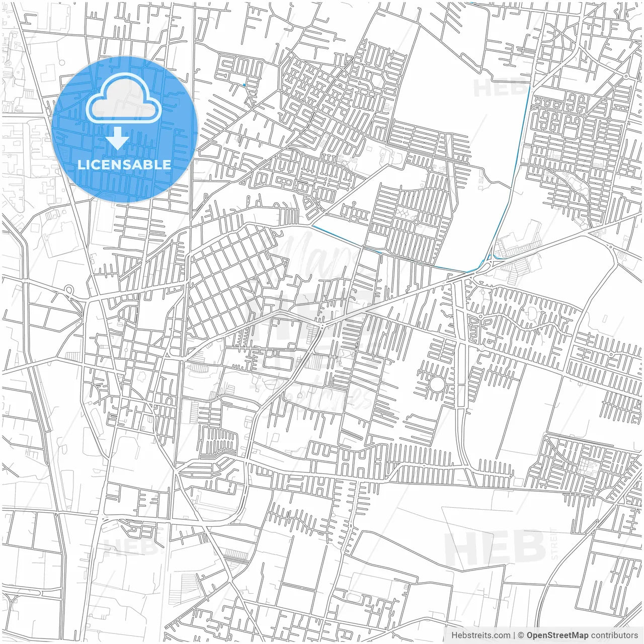 Cuautitlán, México, Mexico, city map with high resolution roads.