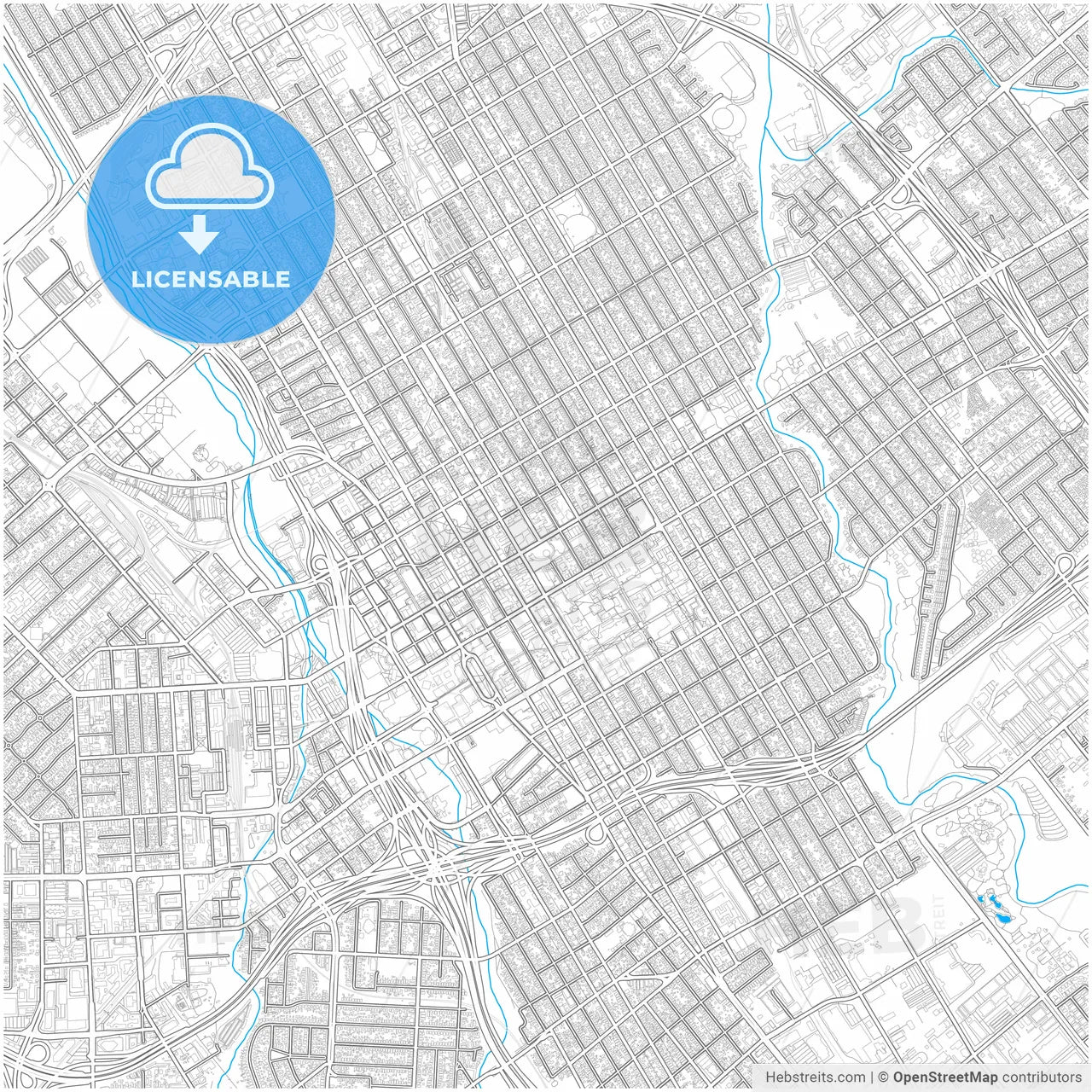 San Jose, California, United States, city map with high resolution roads.
