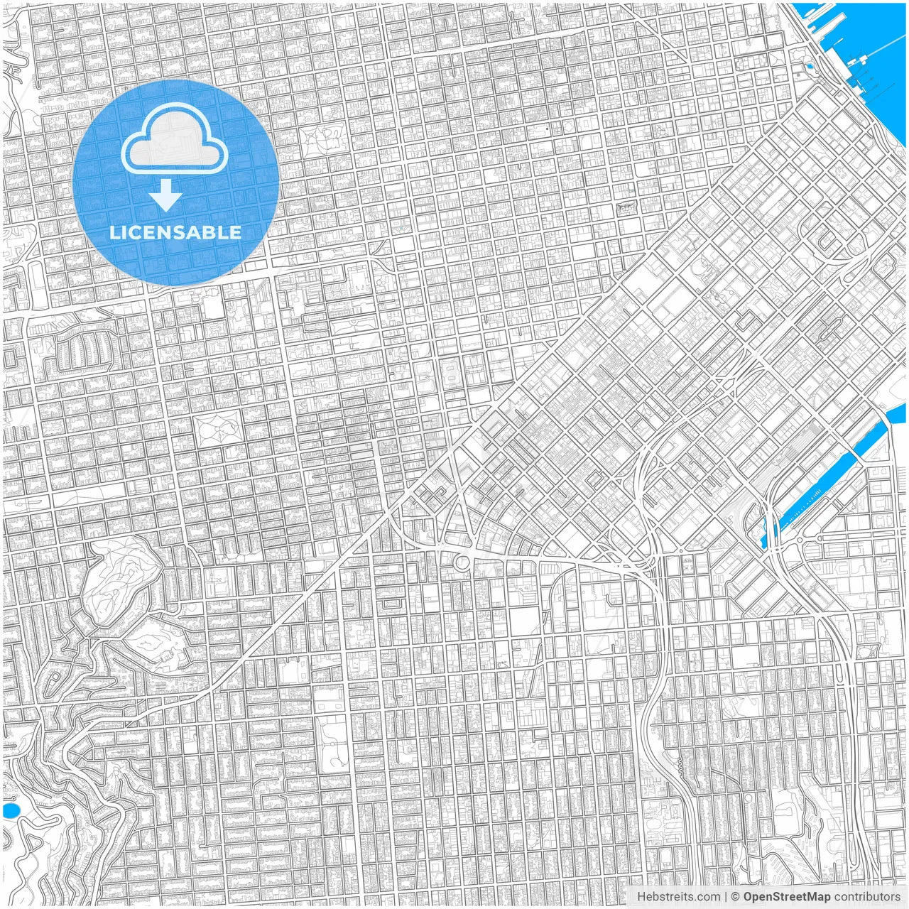 San Francisco, California, United States, city map with high resolution roads.