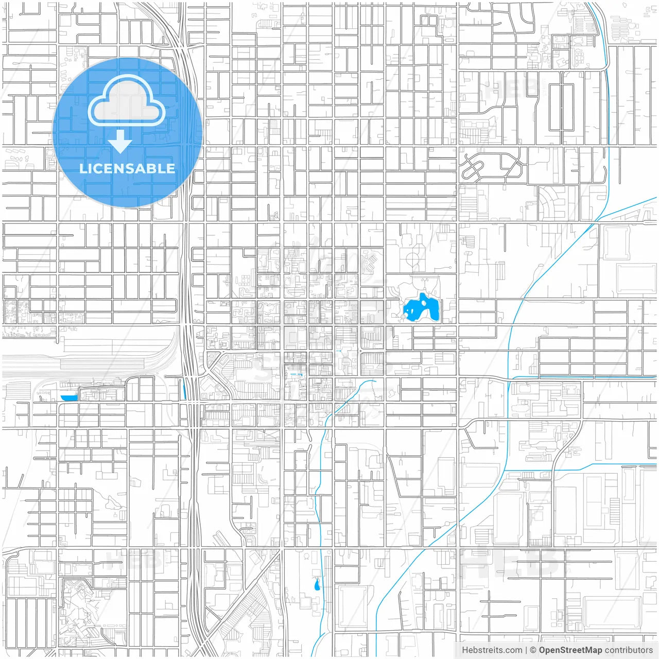 San Bernardino, California, United States, city map with high resolution roads.