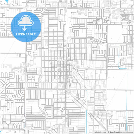 Oxnard, California, United States, city map with high resolution roads.