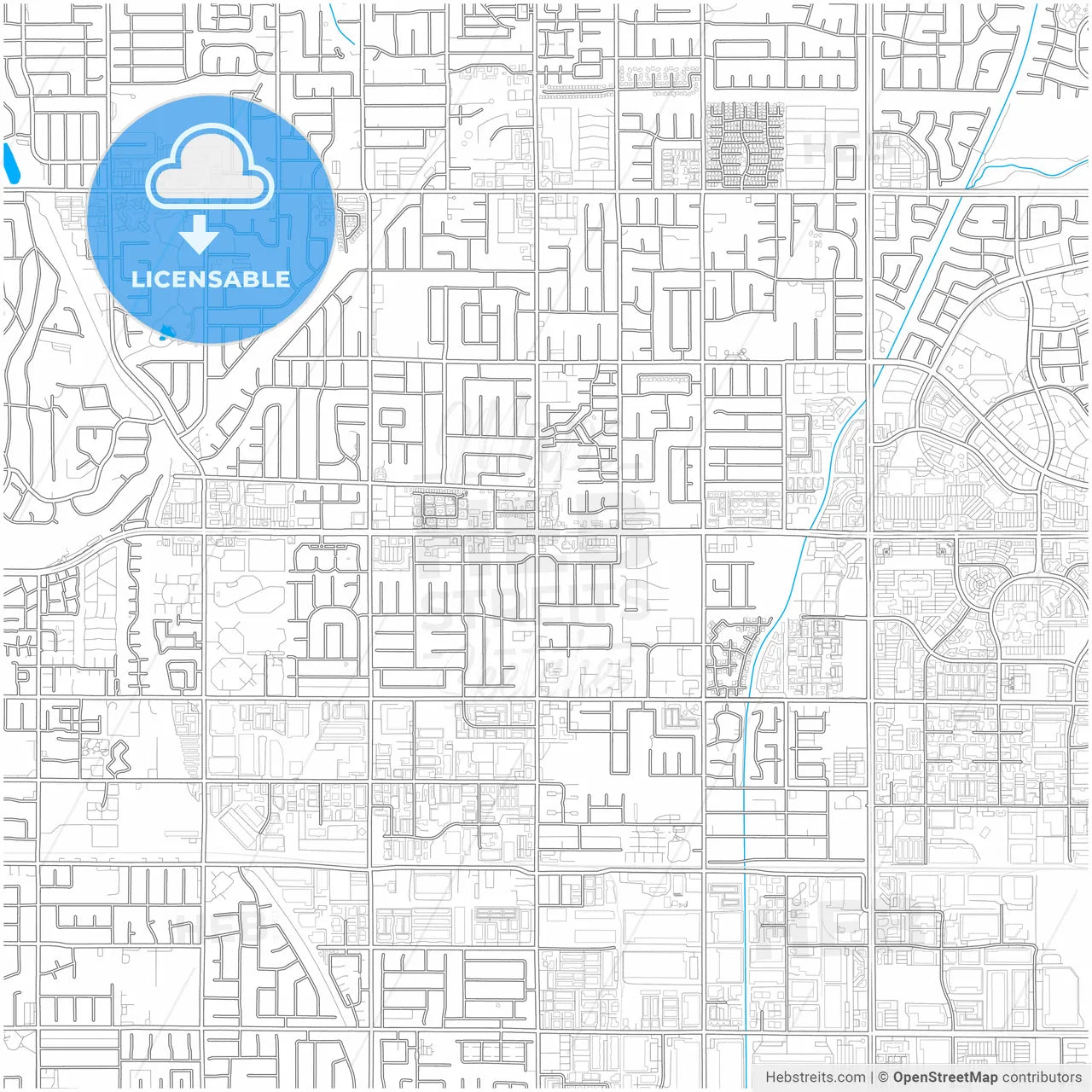 Rancho Cucamonga, California, United States, city map with high resolution roads.