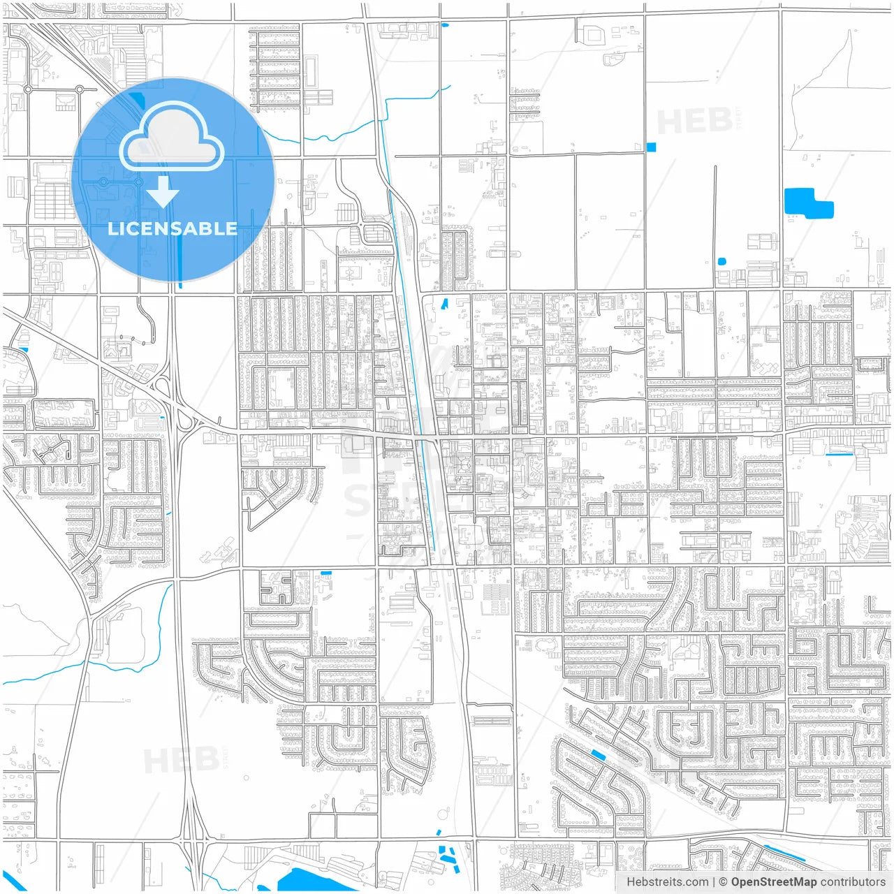 Palmdale, California, United States, city map with high resolution roads.