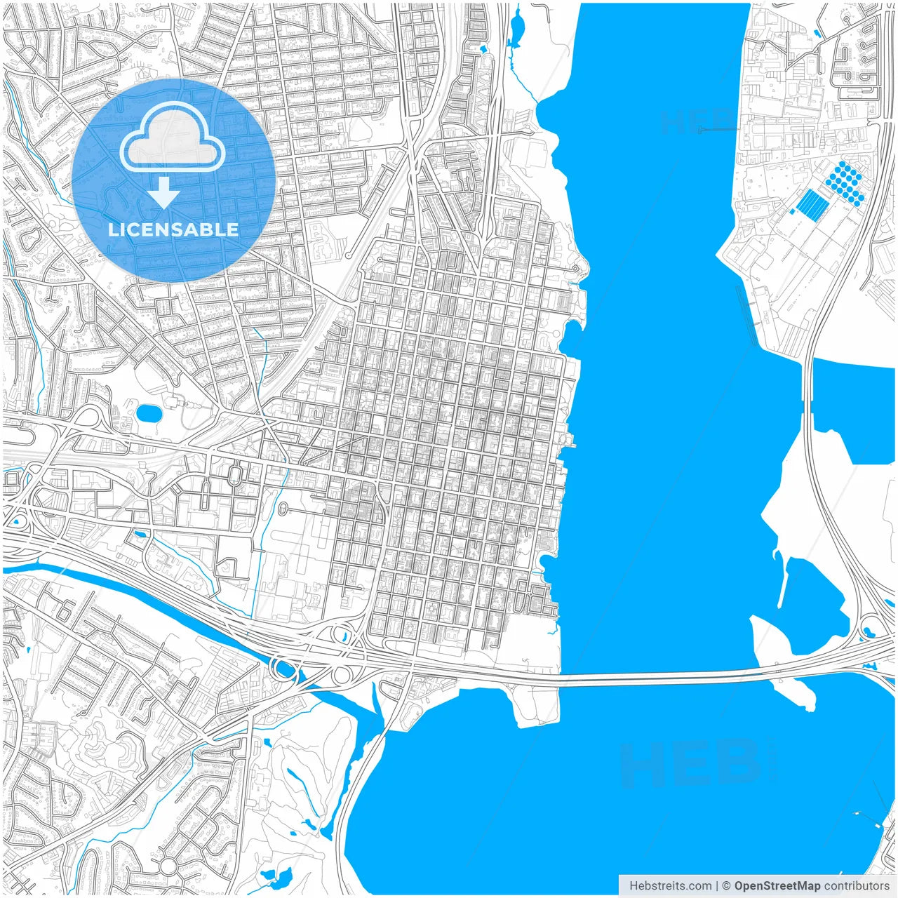 Alexandria, Virginia, United States, city map with high resolution roads.