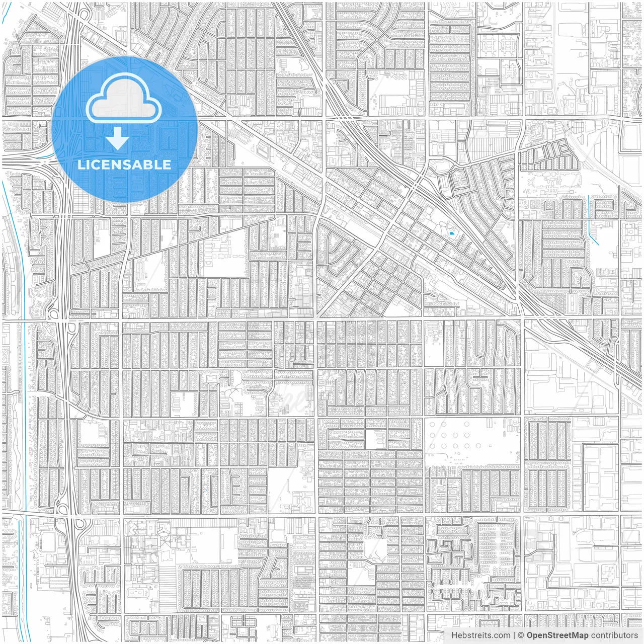 Norwalk, California, United States, city map with high resolution roads.